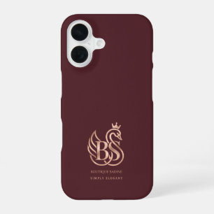 The Graceful Swan Minimalist Burgundy iPhone Case