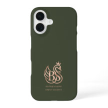 The Graceful Swan Minimalist Olive iPhone Case