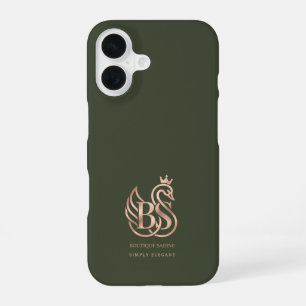 The Graceful Swan Minimalist Olive iPhone Case