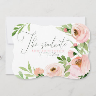 THE GRADUATE BLUSH WATERCOLOR FLORAL ANNOUNCEMENT