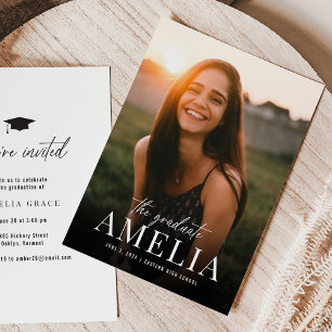 The Graduate   Bold Name Graduation  Invitation