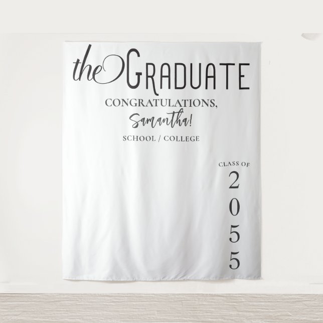 The Graduate High School College Grad Backdrop Tapestry (Front)