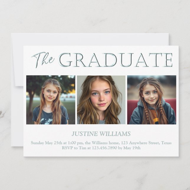 The Graduate in Pastel Green Invitation (Front)