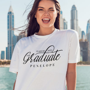 The Graduate Modern Script Class of 2022 Grad Name T-Shirt