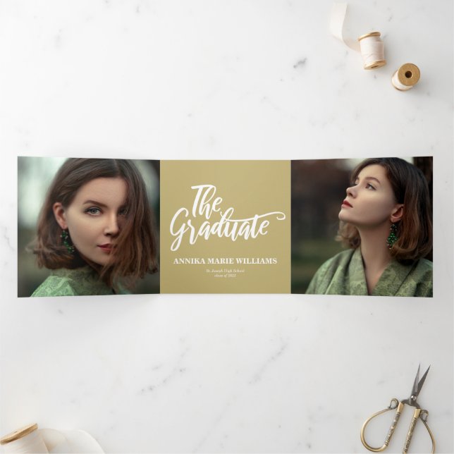 The Graduate Multi Photo Tri-Fold Announcement (Inside)
