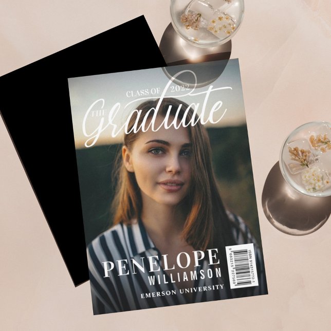 The Graduate Script Photo Magazine Graduation Invitation (Creator Uploaded)