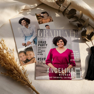 The Graduate Trendy Magazine Cover Grad Party Invitation