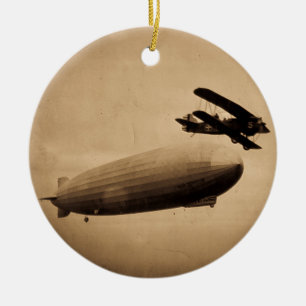 The Graf Zeppelin Approaching New York City 1928 Ceramic Tree Decoration