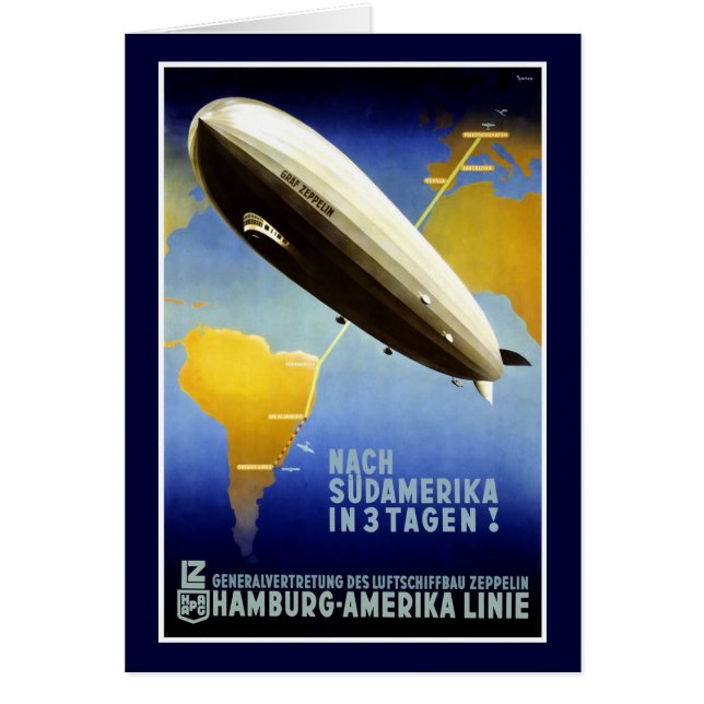 The Graf Zeppelin Line Vintage Travel Poster (Front)