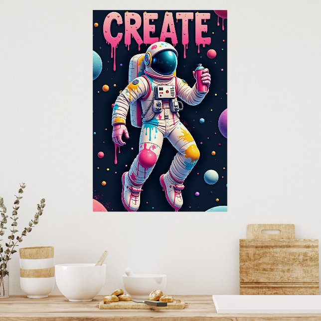 The Graffiti Spaceman Poster (Kitchen)