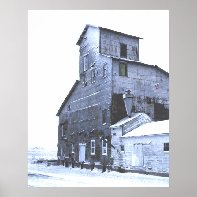 The Grain Elevator In Winter Poster (Front)
