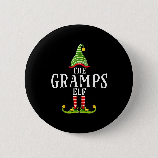 The Gramps Elf Funny Matching Pajama Xmas  6 Cm Round Badge (Front)