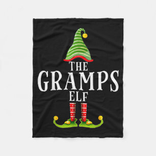 The Gramps Elf Funny Matching Pajama Xmas Fleece Blanket