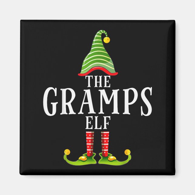 The Gramps Elf Funny Matching Pajama Xmas  Magnet (Front)