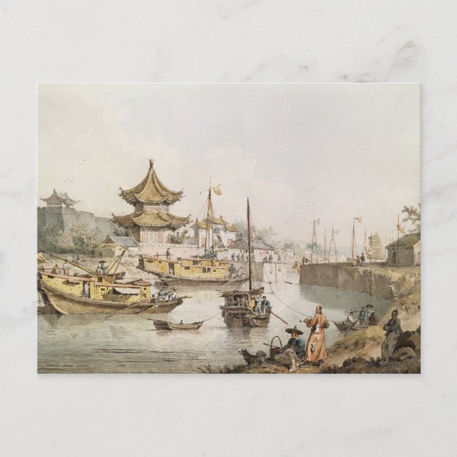The Grand Canal, China, (w/c) Postcard (Front)