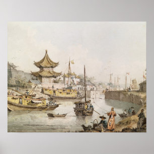 The Grand Canal, China, (w/c) Poster