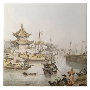 The Grand Canal, China, (w/c) Tile
