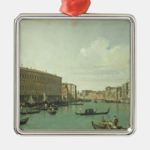 The Grand Canal from the Rialto Bridge Metal Tree Decoration