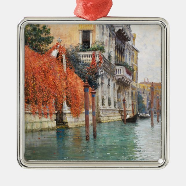 The Grand Canal in Venice (by Vincenzo Caprile) Metal Ornament (Front)