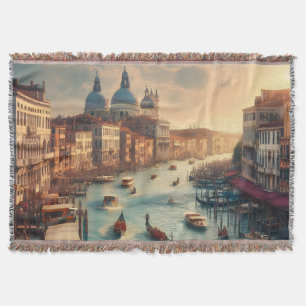 The Grand Canal in Venice Italy Travel Throw Blanket