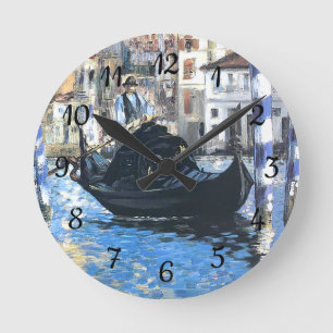 The grand canal of Venice  Edouard Manet  Round Cl Clock