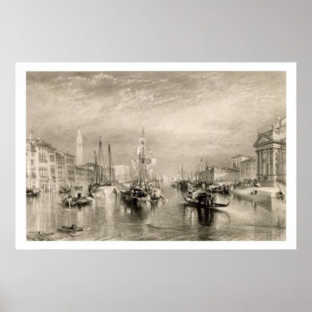 The Grand Canal, Venice, engraved by William Mille Poster (Front)