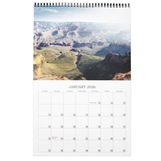 The Grand Canyon Calendar (Jan 2026)