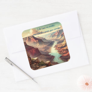 The Grand Canyon & Quote Square Sticker