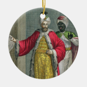 The Grand Lord, in his seraglio with the Kislar Ag Ceramic Ornament