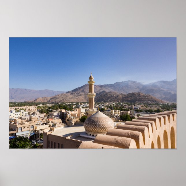 The Grand mosque and minaret in Nizwa - Oman Poster (Front)