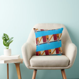 The Grand Resort Painting by Alfred Fox Cushion