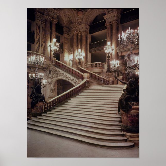 The Grand Staircase of the Opera-Garnier Poster (Front)