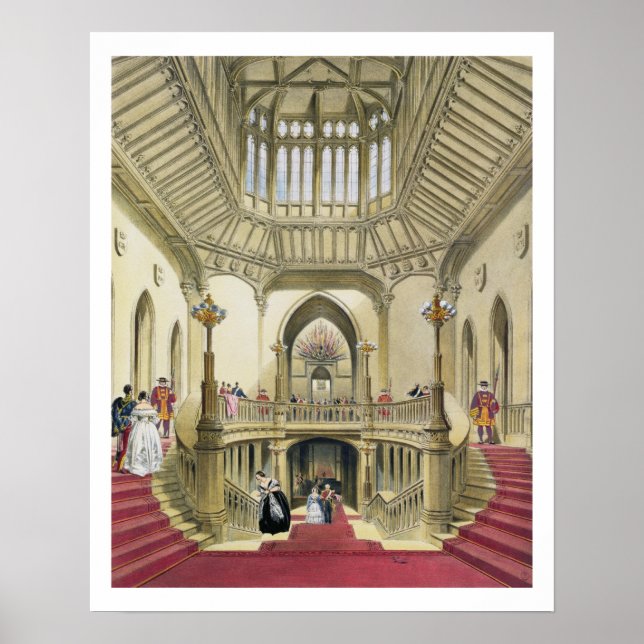 The Grand Staircase, Windsor Castle, from 'A Histo Poster (Front)
