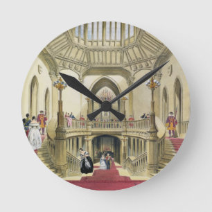 The Grand Staircase, Windsor Castle, from 'A Histo Round Clock