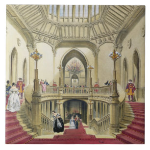 The Grand Staircase, Windsor Castle, from 'A Histo Tile