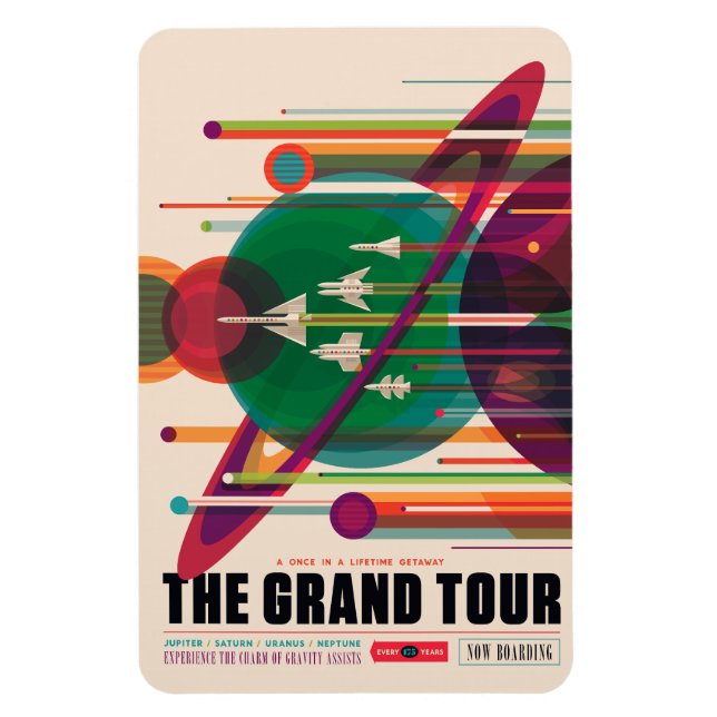 The Grand Tour - NASA/JPL's Retro Space Poster Magnet (Vertical)
