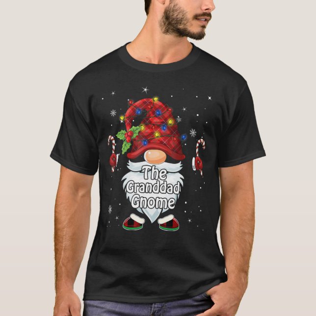 The Granddad  Gnome Christmas Funny Matching Famil T-Shirt (Front)