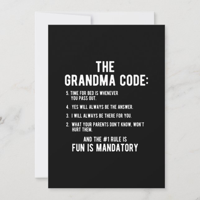 The Grandma Code | Fun Is Mandatory (Front)