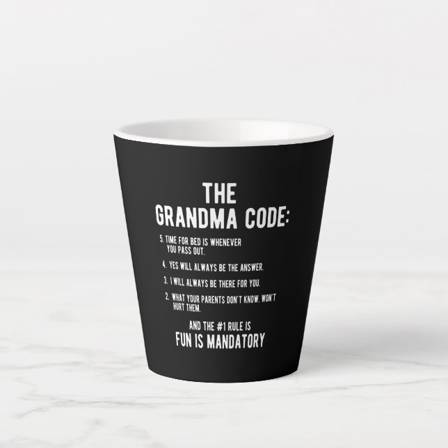 The Grandma Code | Fun Is Mandatory Latte Mug (Front)