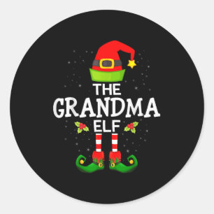 The Grandma Elf Christmas Family Matching Pajama Classic Round Sticker