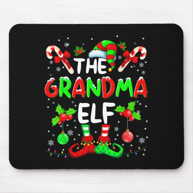 The Grandma Elf Costume Pajamas Pjs Christmas Xmas Mouse Pad (Front)