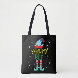 The Grandma Elf Funny Matching Family Xmas Tote Bag