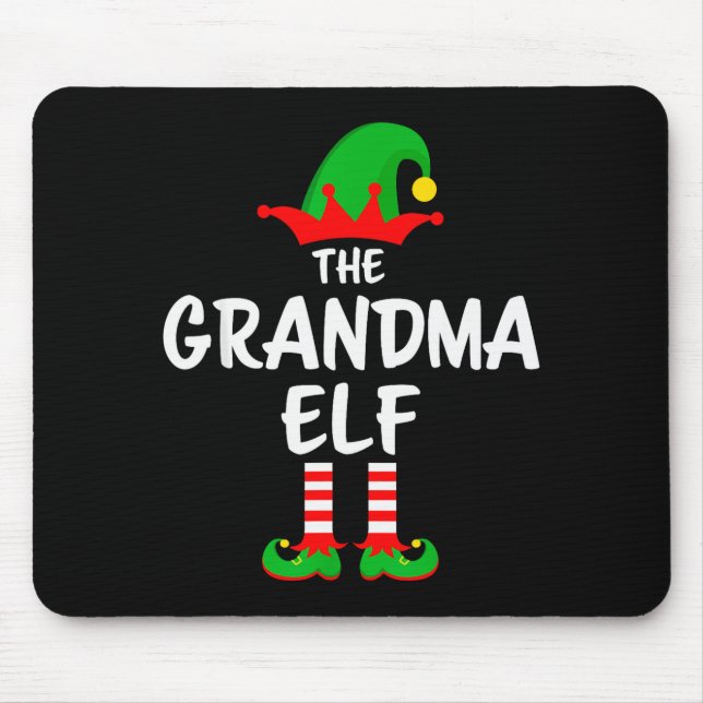 The Grandma Elf Matching Family Christmas  Mouse Pad (Front)