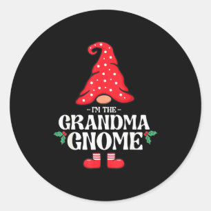 The Grandma Gnome Funny Family Matching Group Chri Classic Round Sticker