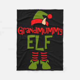 The Grandmummy Elf Family Matching Funny Christmas Fleece Blanket