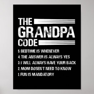 The Grandpa Code Funny Grandfather Poster
