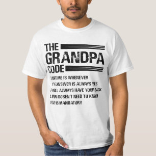The Grandpa Code Funny Grandfather T-Shirt