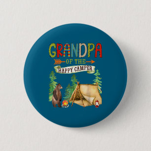 The Grandpa Happy Camper Birthday Camping 6 Cm Round Badge