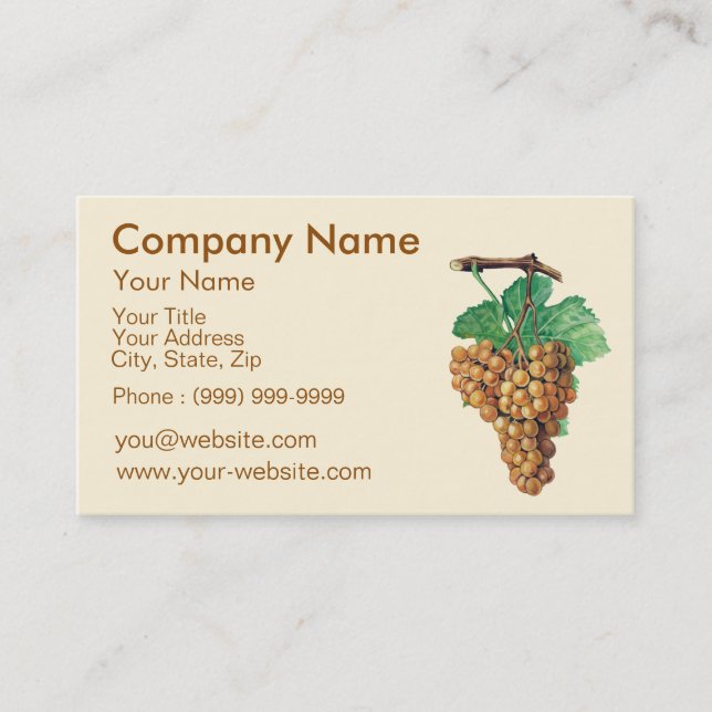 The grapes business card (Front)