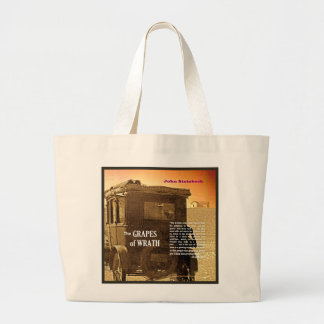 The Grapes of Wrath text Large Tote Bag